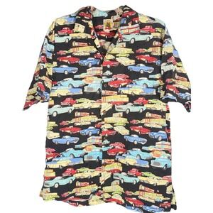 VTG Max Boxxer Route 66 Roadside Diner 100% Cotton USA Aloha Beach Shirt M NOS